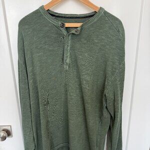 Men's 32 Bar Blues Green Long Sleeve Casual 100% Cotton Shirt Size XL